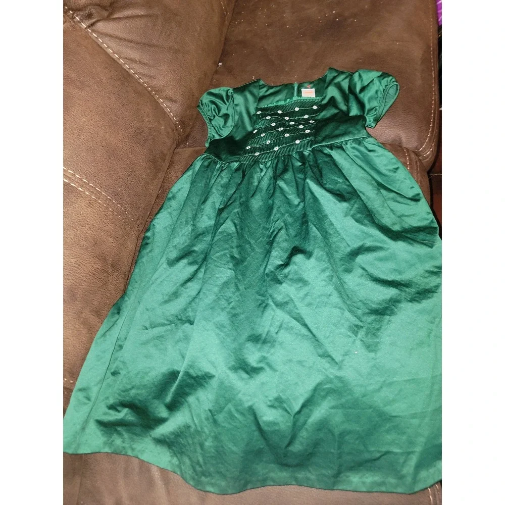 Gymboree‎ cherished traditions holiday Christmas green lined dress size 9
